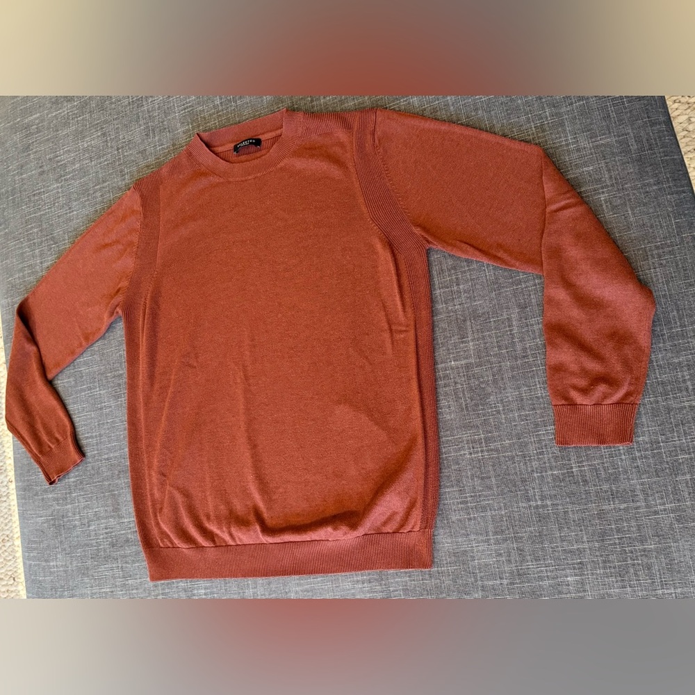 SELECTED HOMME Men's Rust Sweater. Size XL. Cotton blend.